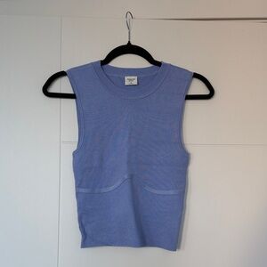 Sleeveless Blue Knit Top
